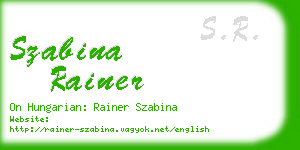 szabina rainer business card